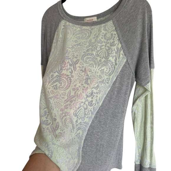 Sundance Burnout Ribbed Casual Long Sleeve Knit Top, Size M - Picture 3 of 6